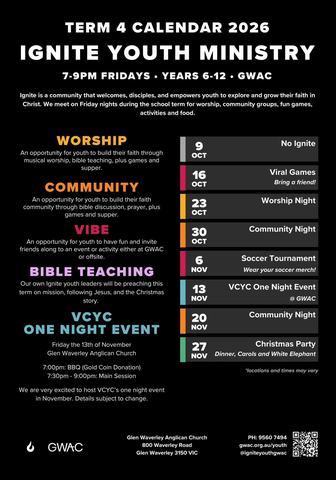 Ignite Youth Term 2 Program 2026